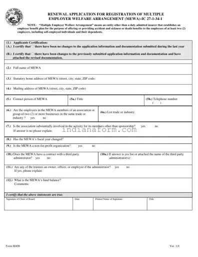 Indiana M400 Form in PDF